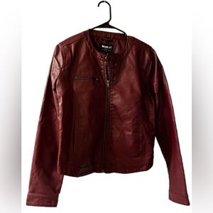 William Rast Burgundy Leather Jacket